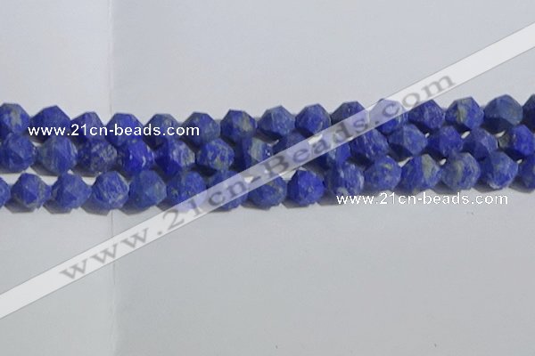 CNL1668 15.5 inches 12mm faceted nuggets matte lapis lazuli beads
