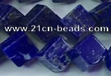 CNL1671 15.5 inches 9*9mm cube lapis lazuli gemstone beads