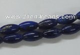 CNL235 15.5 inches 6*12mm rice natural lapis lazuli beads wholesale