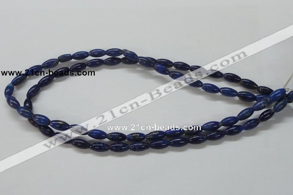 CNL235 15.5 inches 6*12mm rice natural lapis lazuli beads wholesale