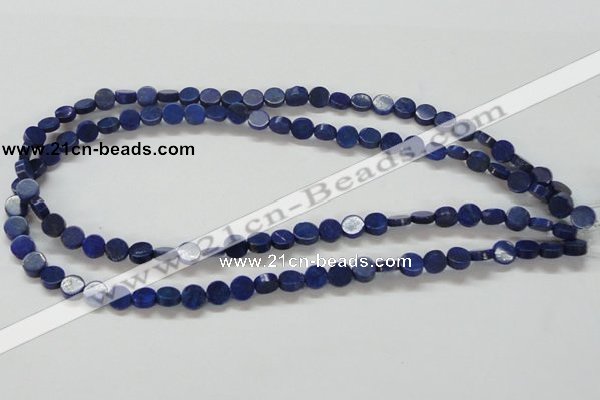 CNL240 15.5 inches 8mm coin natural lapis lazuli beads wholesale