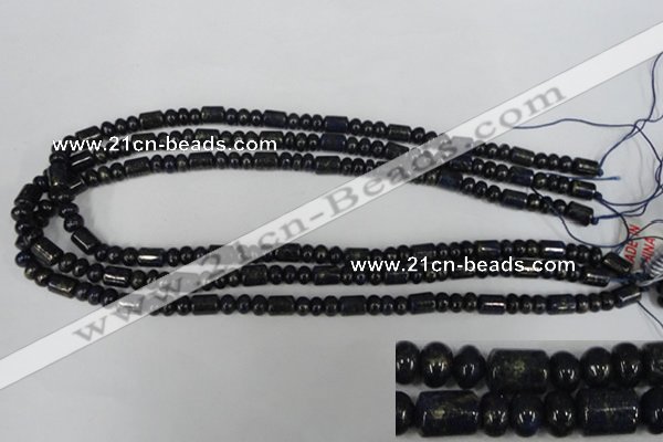 CNL434 15.5 inches 4*6mm rondelle & 6*9mm tube natural lapis lazuli beads