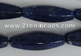 CNL448 15.5 inches 14*35mm faceted rice natural lapis lazuli beads