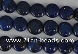 CNL451 15.5 inches 10mm flat round natural lapis lazuli beads