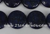 CNL456 15.5 inches 20mm flat round natural lapis lazuli beads