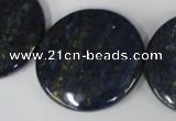 CNL459 15.5 inches 30mm flat round natural lapis lazuli beads