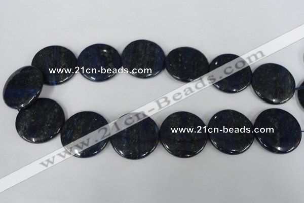 CNL459 15.5 inches 30mm flat round natural lapis lazuli beads