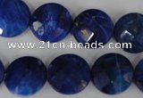 CNL473 15.5 inches 16mm faceted coin natural lapis lazuli beads