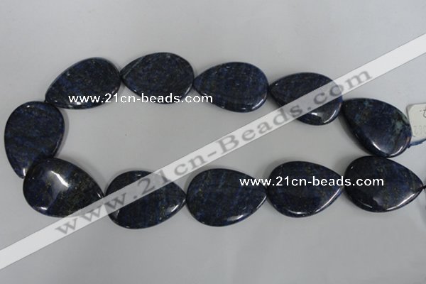 CNL507 15.5 inches 25*35mm flat teardrop natural lapis lazuli beads