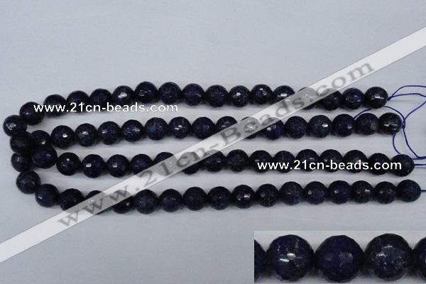 CNL604 15.5 inches 12mm faceted round natural lapis lazuli gemstone beads