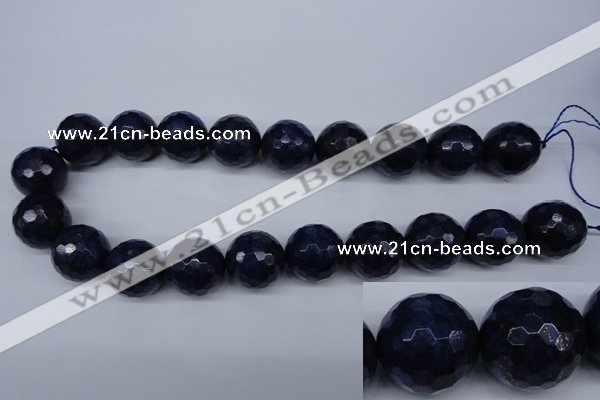 CNL608 15.5 inches 20mm faceted round natural lapis lazuli gemstone beads