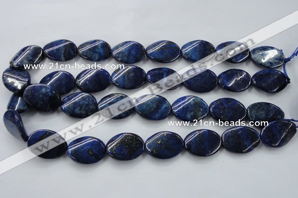 CNL704 15.5 inches 18*25mm twisted oval natural lapis lazuli beads