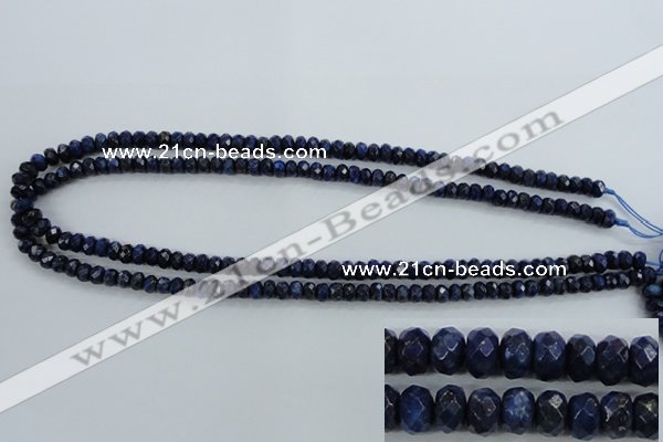 CNL871 15.5 inches 4*6mm faceted rondelle natural lapis lazuli beads