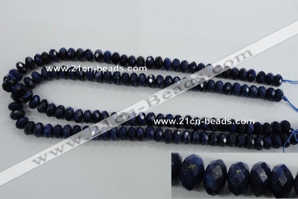 CNL873 15.5 inches 6*10mm faceted rondelle natural lapis lazuli beads