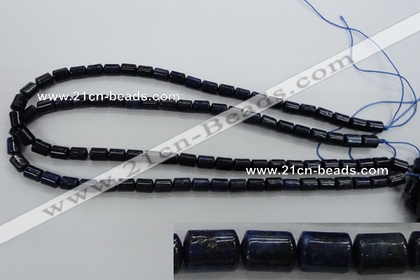 CNL882 15.5 inches 7*9mm tube natural lapis lazuli gemstone beads