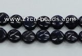 CNL922 15.5 inches 8mm flat round natural lapis lazuli gemstone beads