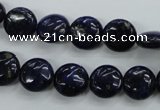 CNL923 15.5 inches 10mm flat round natural lapis lazuli gemstone beads