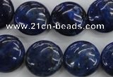 CNL926 15.5 inches 16mm flat round natural lapis lazuli gemstone beads