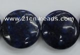 CNL929 15.5 inches 25mm flat round natural lapis lazuli gemstone beads