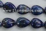 CNL955 15.5 inches 12*16mm flat teardrop natural lapis lazuli beads