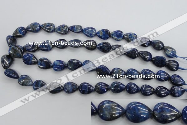 CNL955 15.5 inches 12*16mm flat teardrop natural lapis lazuli beads