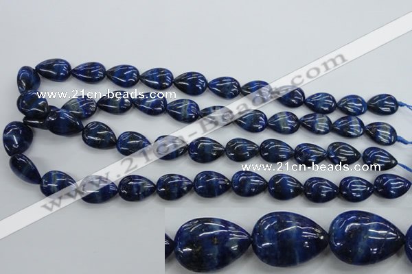 CNL956 15.5 inches 13*18mm flat teardrop natural lapis lazuli beads