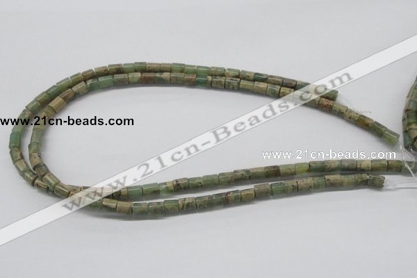 CNS07 16 inches 6*8mm cylinder natural serpentine jasper beads