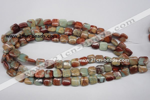 CNS103 15.5 inches 12*12mm square natural serpentine jasper beads