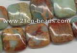 CNS106 15.5 inches 18*18mm square natural serpentine jasper beads