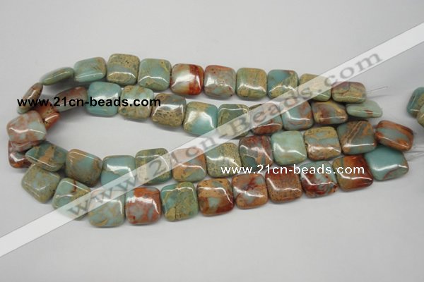 CNS106 15.5 inches 18*18mm square natural serpentine jasper beads