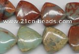 CNS117 15.5 inches 18*18mm triangle natural serpentine jasper beads