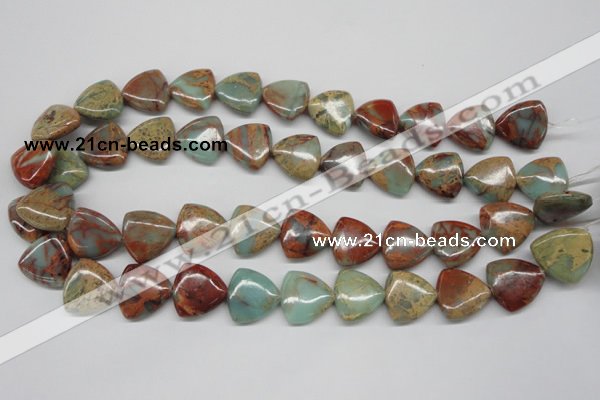 CNS117 15.5 inches 18*18mm triangle natural serpentine jasper beads