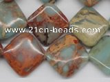 CNS121 15.5 inches 18*18mm diamond natural serpentine jasper beads