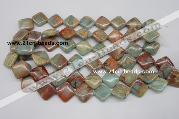 CNS121 15.5 inches 18*18mm diamond natural serpentine jasper beads