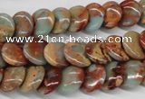 CNS124 15.5 inches 12mm flat round natural serpentine jasper beads