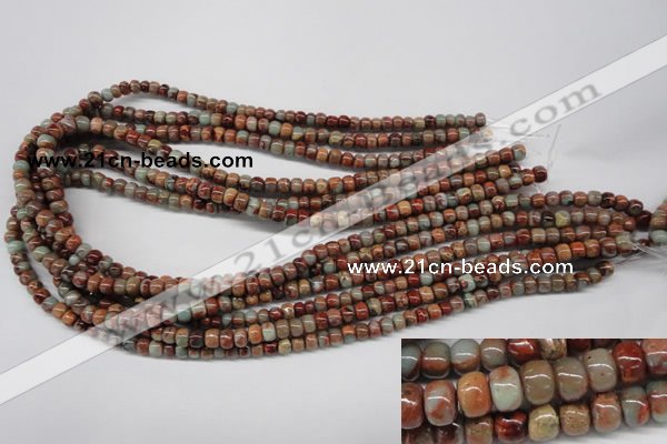 CNS128 15.5 inches 4*6mm rondelle natural serpentine jasper beads