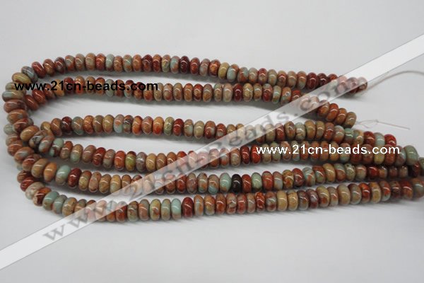 CNS130 15.5 inches 6*10mm rondelle natural serpentine jasper beads