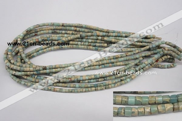 CNS135 15.5 inches 3.5*4mm heishi natural serpentine jasper beads