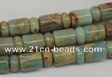 CNS136 5*8mm rondelle & 8*12mm tube natural serpentine jasper beads