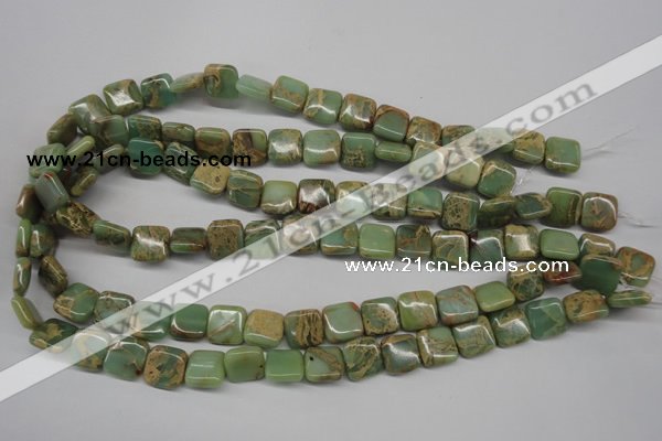 CNS140 15.5 inches 12*12mm square natural serpentine jasper beads