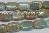 CNS145 15.5 inches 10*14mm rectangle natural serpentine jasper beads