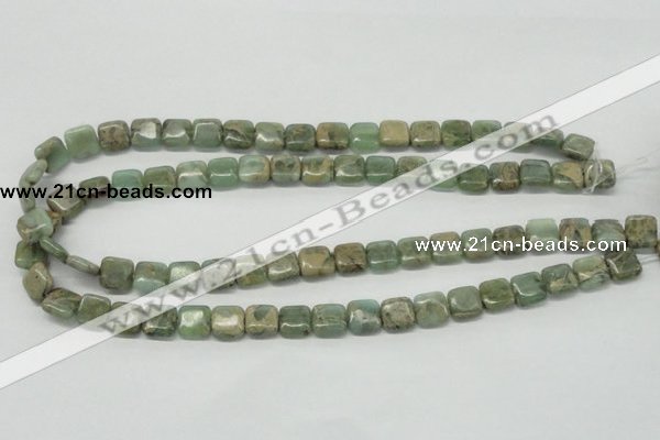 CNS15 16 inches 10*10mm square natural serpentine jasper beads