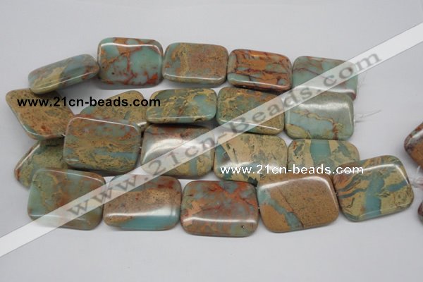 CNS152 15.5 inches 30*40mm rectangle natural serpentine jasper beads