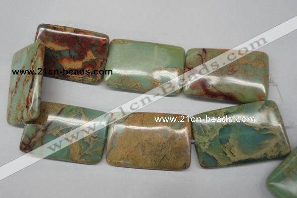 CNS153 15.5 inches 40*60mm rectangle natural serpentine jasper beads