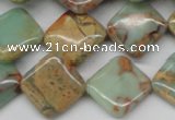 CNS156 15.5 inches 16*16mm diamond natural serpentine jasper beads