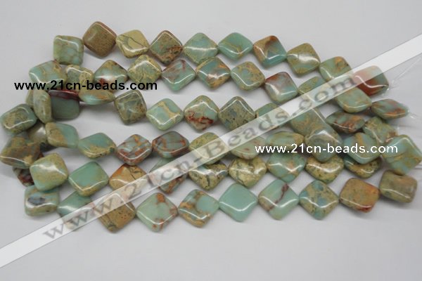 CNS156 15.5 inches 16*16mm diamond natural serpentine jasper beads