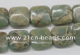 CNS16 16 inches 14*14mm square natural serpentine jasper beads