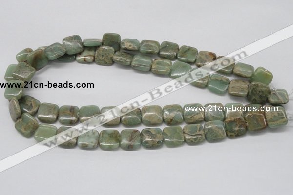 CNS16 16 inches 14*14mm square natural serpentine jasper beads