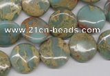 CNS161 15.5 inches 16mm flat round natural serpentine jasper beads