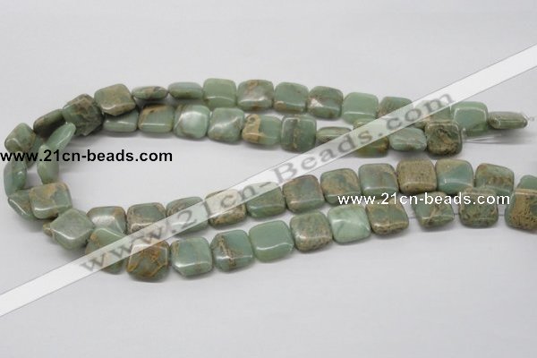 CNS17 16 inches 16*16mm square natural serpentine jasper beads